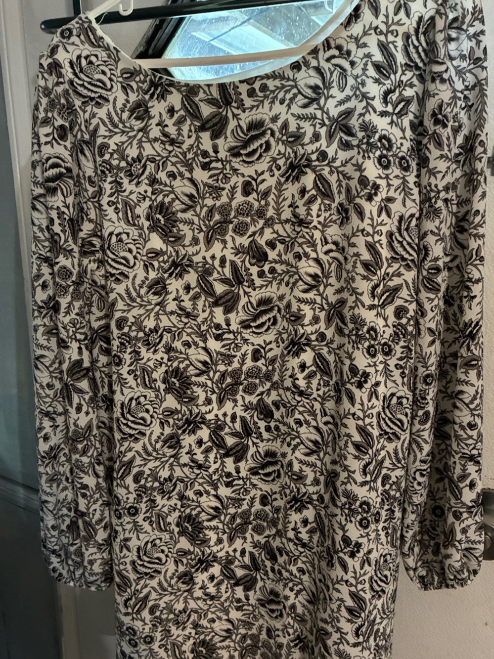 NYMPHE Black Floral Print Long Sleeve mini Dress !